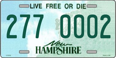 NH license plate 2770002