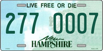 NH license plate 2770007