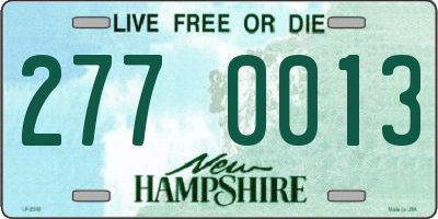 NH license plate 2770013