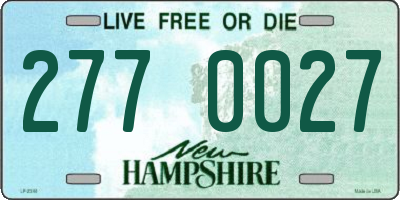NH license plate 2770027
