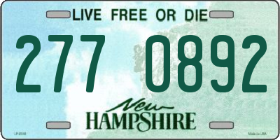NH license plate 2770892