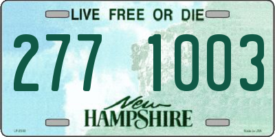 NH license plate 2771003