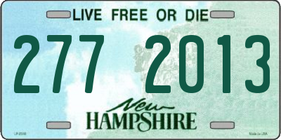 NH license plate 2772013