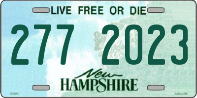 NH license plate 2772023