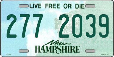 NH license plate 2772039