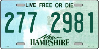 NH license plate 2772981