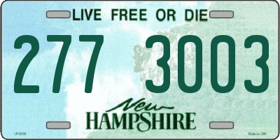 NH license plate 2773003
