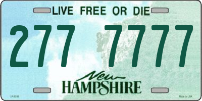 NH license plate 2777777