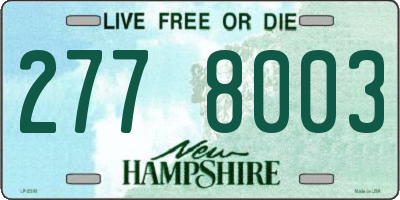 NH license plate 2778003
