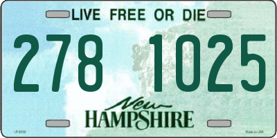 NH license plate 2781025