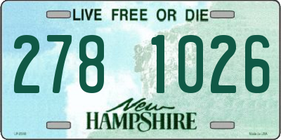 NH license plate 2781026