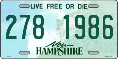 NH license plate 2781986