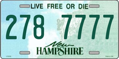 NH license plate 2787777