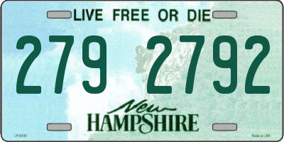 NH license plate 2792792