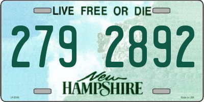 NH license plate 2792892