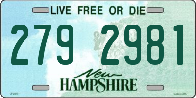 NH license plate 2792981
