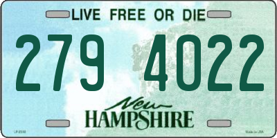 NH license plate 2794022