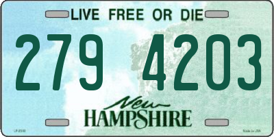 NH license plate 2794203