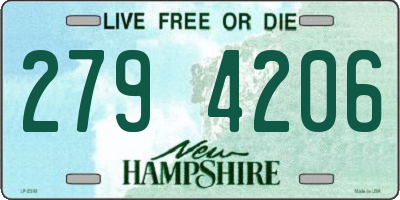 NH license plate 2794206