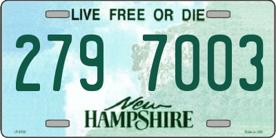 NH license plate 2797003