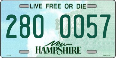 NH license plate 2800057