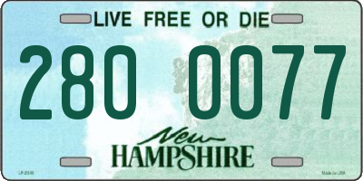 NH license plate 2800077