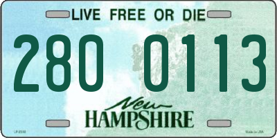 NH license plate 2800113