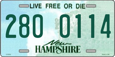 NH license plate 2800114