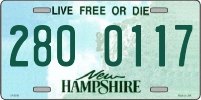 NH license plate 2800117