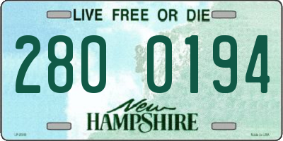 NH license plate 2800194