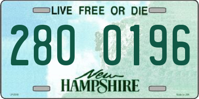 NH license plate 2800196