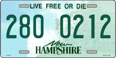 NH license plate 2800212