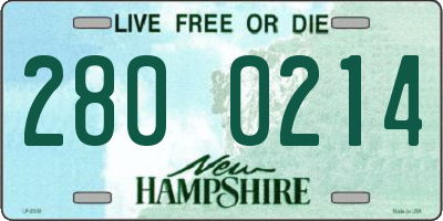 NH license plate 2800214
