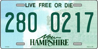 NH license plate 2800217