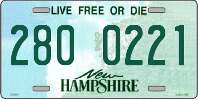 NH license plate 2800221