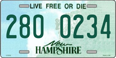 NH license plate 2800234