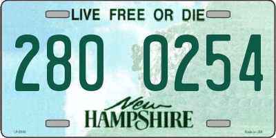 NH license plate 2800254