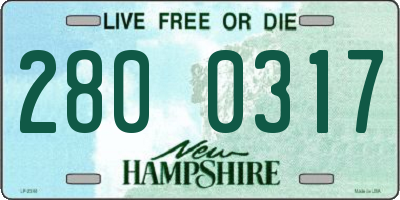 NH license plate 2800317