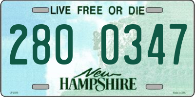 NH license plate 2800347
