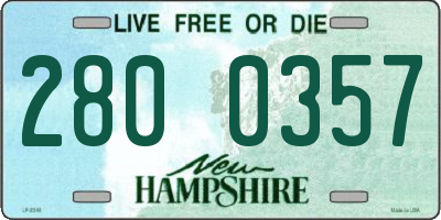 NH license plate 2800357
