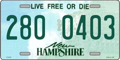 NH license plate 2800403