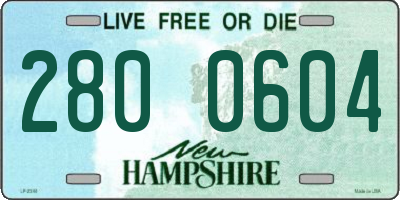 NH license plate 2800604