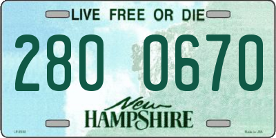 NH license plate 2800670