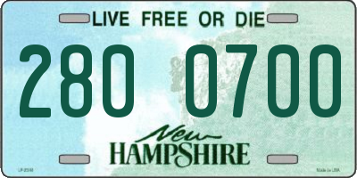 NH license plate 2800700