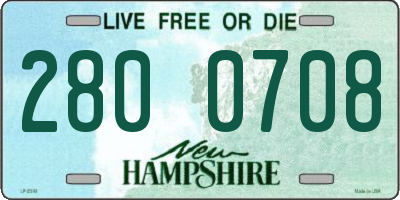 NH license plate 2800708