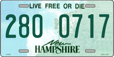 NH license plate 2800717