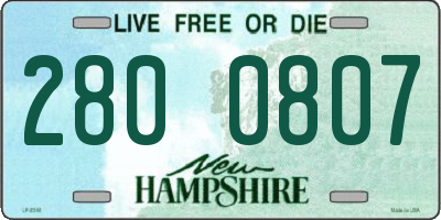 NH license plate 2800807