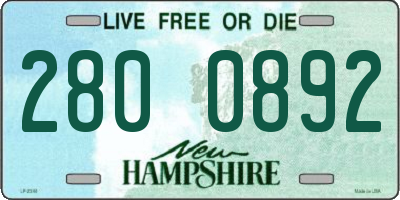 NH license plate 2800892