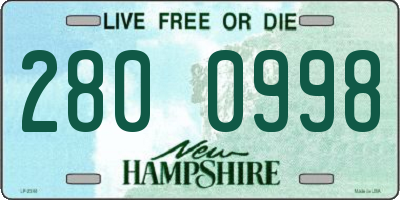 NH license plate 2800998
