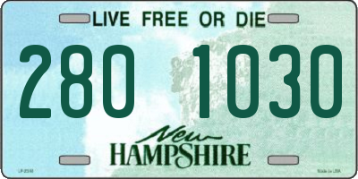 NH license plate 2801030